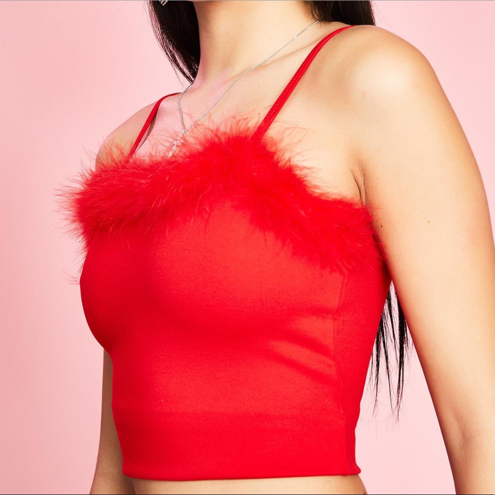 NWT Red Feather Tank | Dolls Kill / Sugar Thrillz